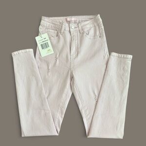 Valeria Jeans, Distressed, Pink, Size 3/4, Silver Accents, NWT